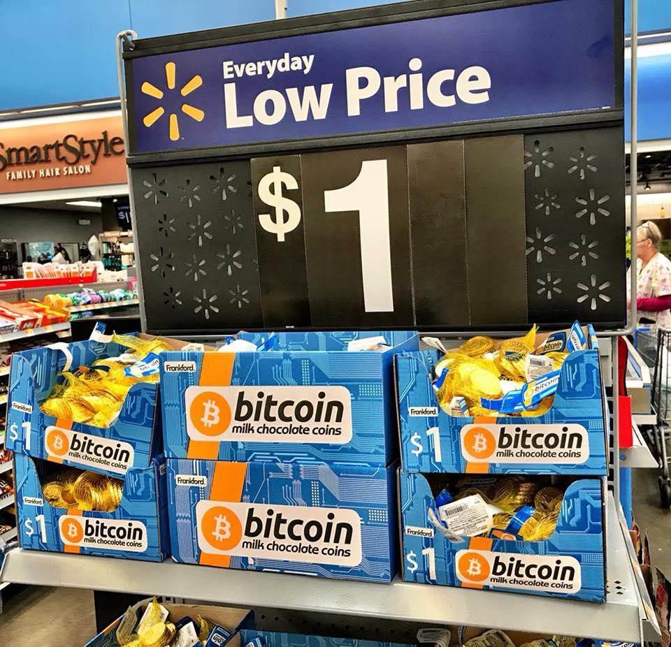 Сеть Walmart предлагает биткоины по $1 за шесть штук
