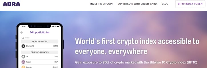 Аналог ETF: Abra представляет индексный токен Bit10