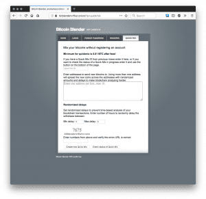 The web interface for Bitcoin Blender