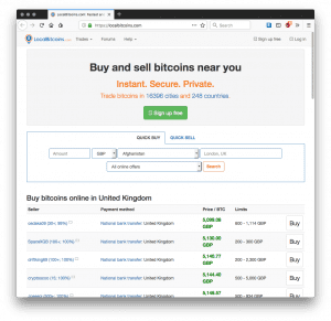 Buying Bitcoin locally in the UK with the GBP