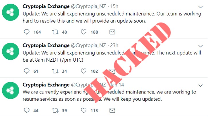 Биржа Cryptopia приостановила деятельность из-за взлома, ущерб выясняется