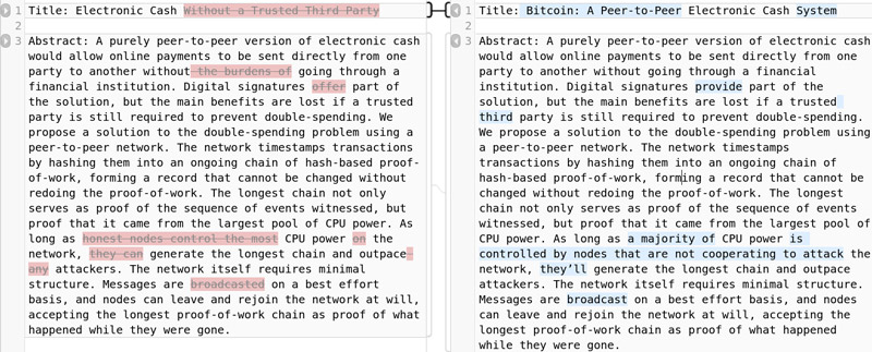 Исправления, внесенные Сатоши в черновик Whitepaper
