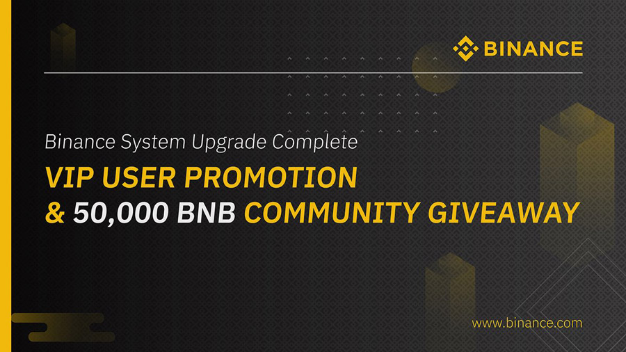 Биржа Binance благополучно обновлена, активным трейдерам будут розданы 50 000 BNB