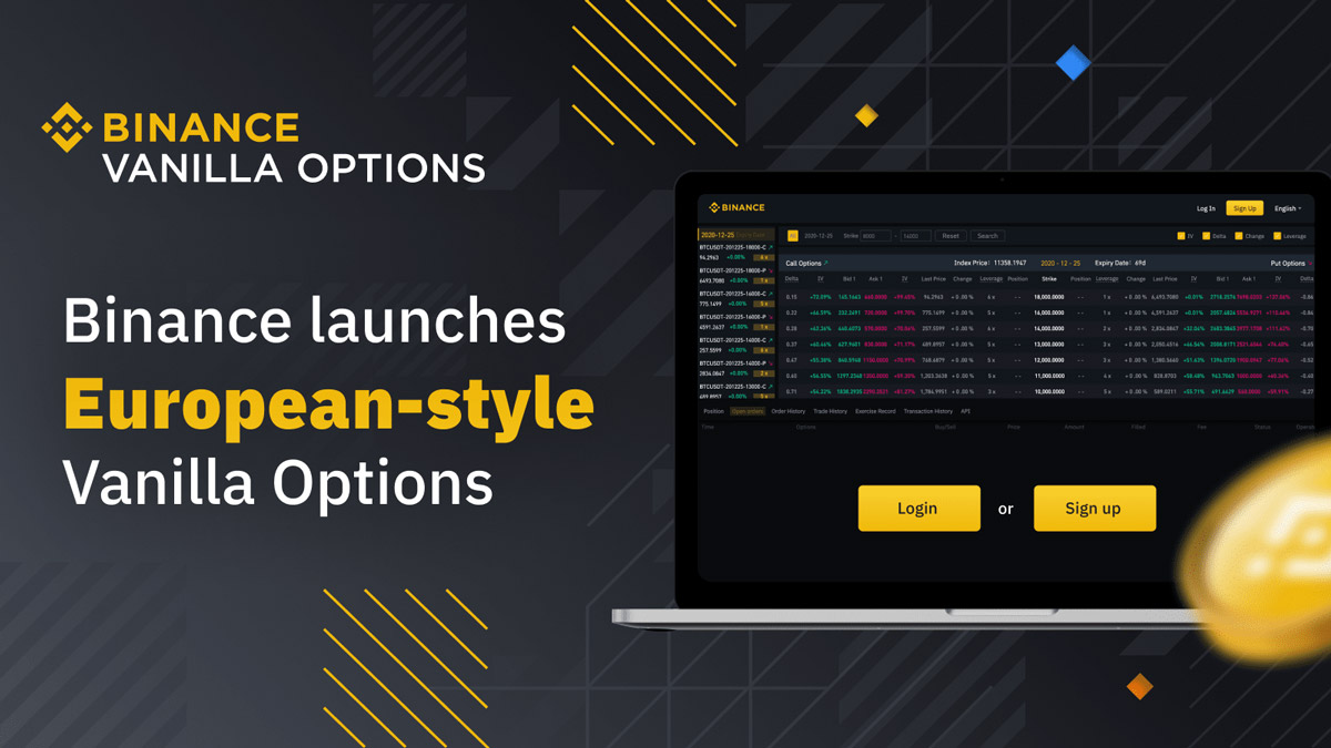 Биржа Binance объявила о запуске платформы опцинов европейского типа Vanilla Options
