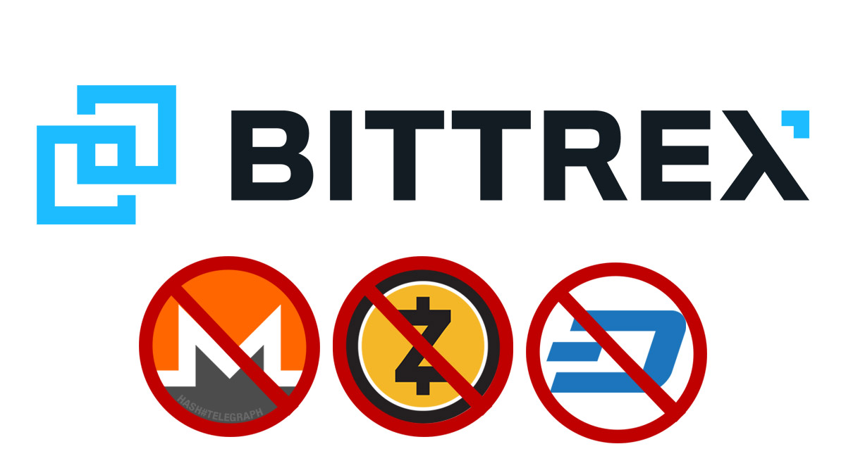 Биржа Bittrex прекращает котировку анонимных криптовалют Monero, Zcash и Dash
