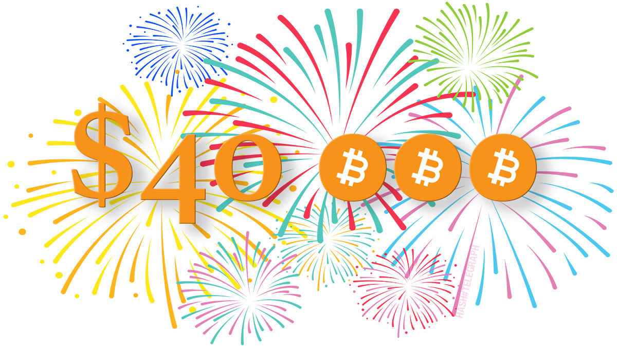 Курс биткоина достиг $40 тыс. менее чем через три недели после $20 тыс.