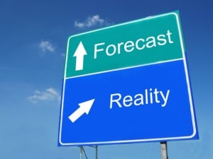 FORECAST -- REALITY road sign