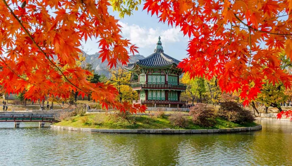 Autumn of Gyeongbokgung Palace in Seoul ,Korea