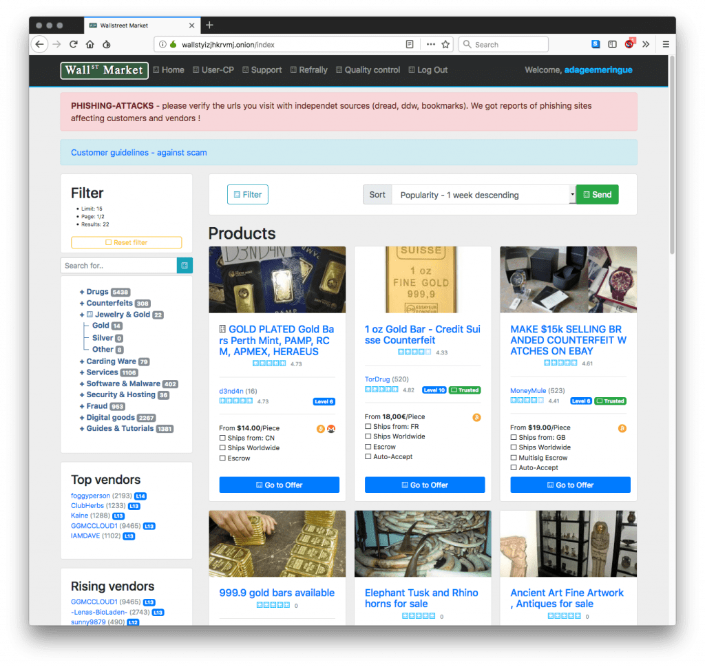 Darknet Wall Street Market