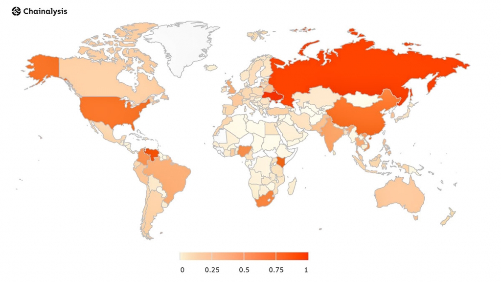Топ-3 стран по активности использования криптовалют: Украина, Россия,  Венесуэла - Hash Telegraph